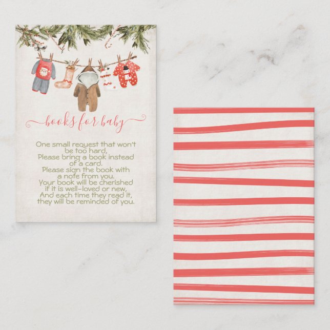 Carte D'accompagnement Livres de Noël pour bébé (Devant / Derrière)