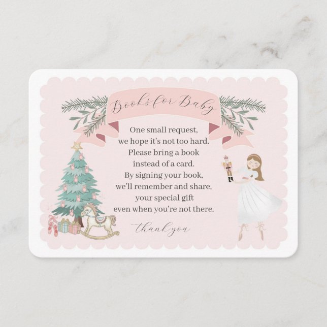 Carte D'accompagnement livres de noisette rose pour l'invitation bébé ins (Devant)