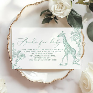 Carte D'accompagnement Livres de Safari fantaisistes Toile Sage pour bill