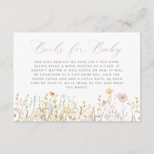 Carte D'accompagnement Livres de script rose pâle pour bébé