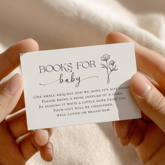 Carte D'accompagnement Livres de shower de bébé à l'art linéaire minimal 