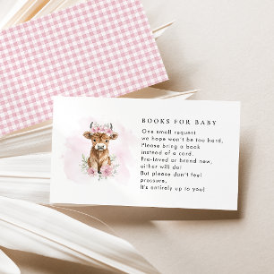 Carte D'accompagnement Livres de vache des Highlands roses pour Baby Show