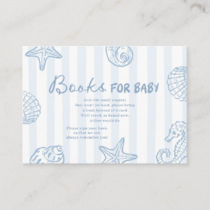 Carte D'accompagnement Livres dessinés à la main pour bébé - Bleu mer à b