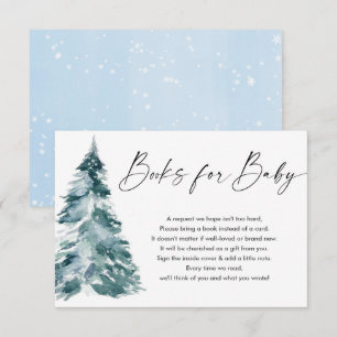 Carte D'accompagnement Livres d'hiver pour bébé bleu or garçon demander e