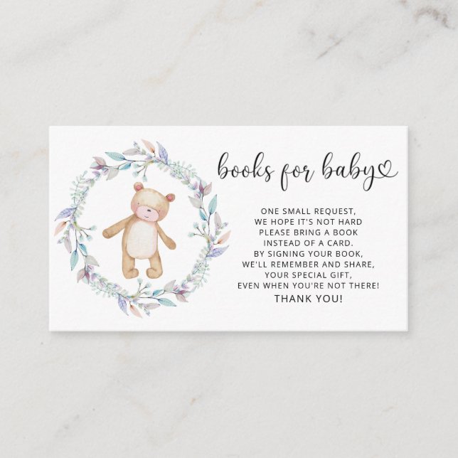 Carte D'accompagnement Livres d'ours Boho pour bébé (Devant)