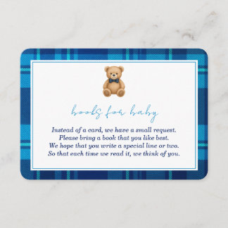 Carte D'accompagnement Livres d'ours classiques Preppy Blue Plaid pour bé