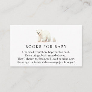 Carte D'accompagnement Livres d'ours polaires d'hiver pour demande de béb