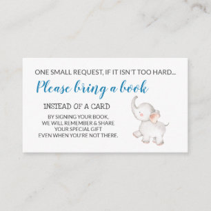 Carte D'accompagnement Livres éléphants pour la demande bébé