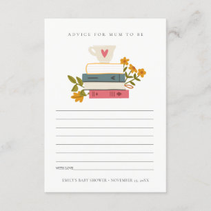 Carte D'accompagnement Livres empilés Conseils floraux pour maman Baby sh