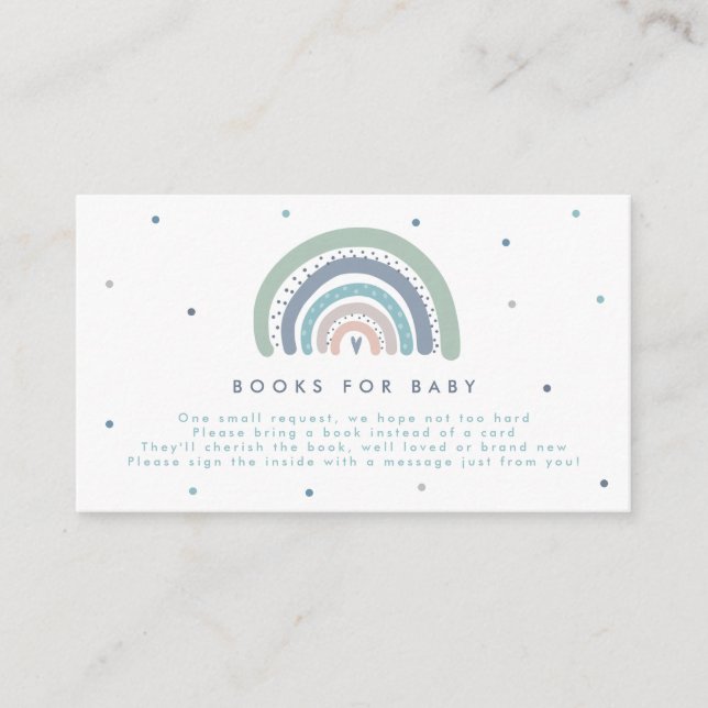 Carte D'accompagnement Livres en Baby shower arc-en-ciel Pastel Muet (Devant)
