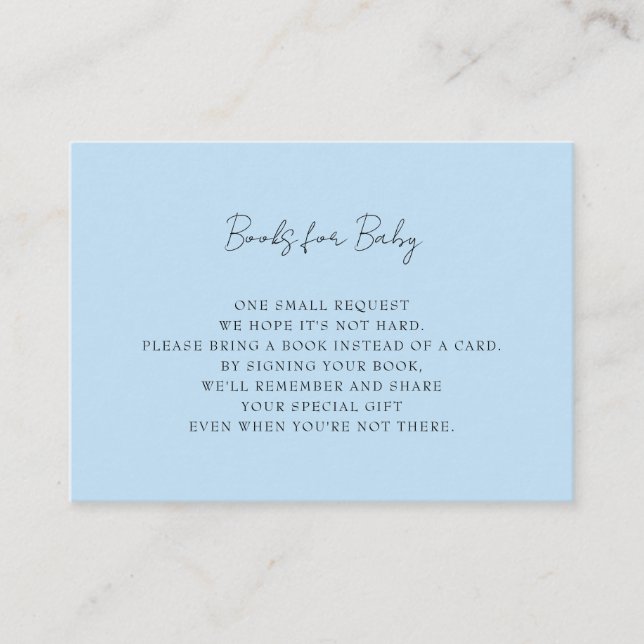 Carte D'accompagnement Livres en Baby shower bleu pour bébé (Devant)