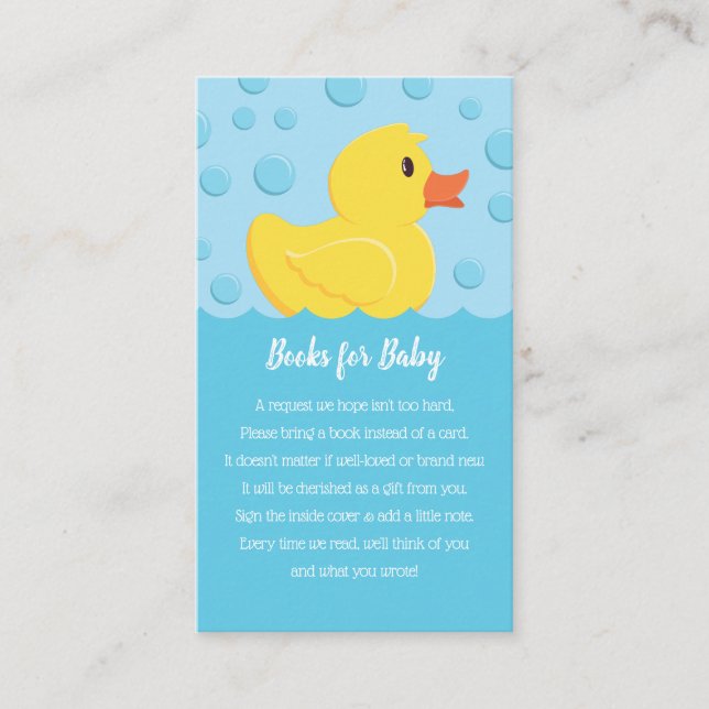 Carte D'accompagnement Livres en caoutchouc pour Baby shower (Devant)