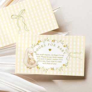 Carte D'accompagnement Livres en vichy jaune Silly Goose pour bébé