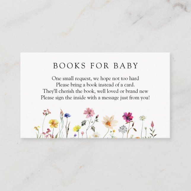 Carte D'accompagnement Livres fleur sauvage pour Baby insert card (Devant)