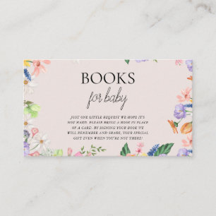 Carte D'accompagnement Livres fleur sauvage Spring Baby shower Pour Bébé