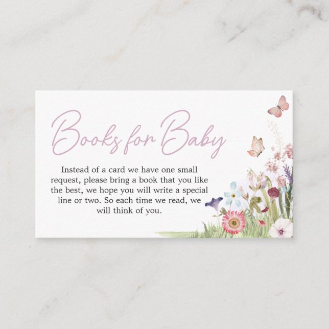 Carte D'accompagnement Livres Fleurs sauvages pour petits papillons pour  (Devant)