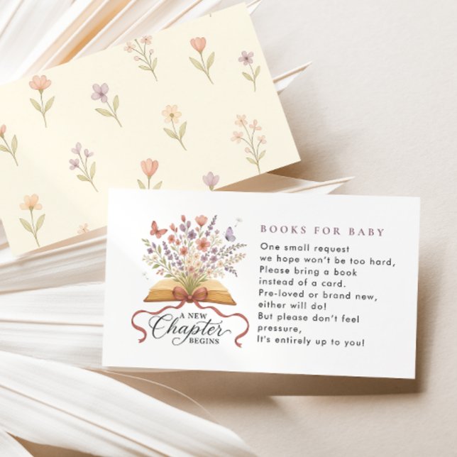 Carte D'accompagnement Livres Fleurs sauvages Storybook Pour Baby shower (Créateur téléchargé)