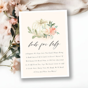 Carte D'accompagnement Livres Floraux Blush Citrouille Blanc Pour Baby sh