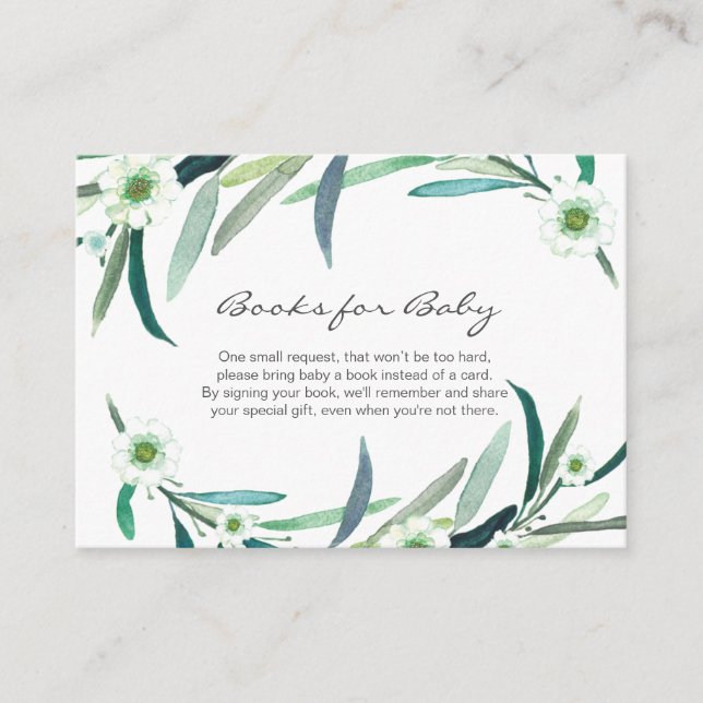 Carte D'accompagnement Livres floraux Eucalyptus pour Baby Card (Devant)