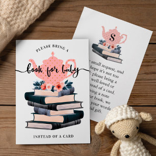 Carte D'accompagnement Livres Floraux Pour Baby Girl Pink Vintage Tea Par