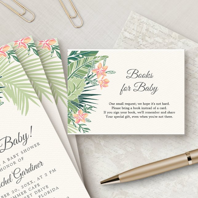 Carte D'accompagnement Livres floraux tropicaux pour bébé (Créateur téléchargé)
