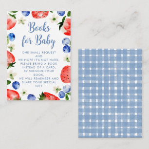 Carte D'accompagnement Livres fraises et bleuets pour bébé