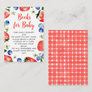 Carte D'accompagnement Livres fraises et bleuets pour bébé