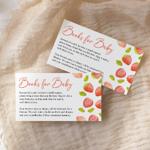 Carte D'accompagnement Livres fraises pour bébé Baby shower doux Berry