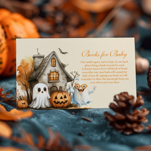 Carte D'accompagnement Livres Hallowee de fantôme neutres pour bébé (Créateur téléchargé)