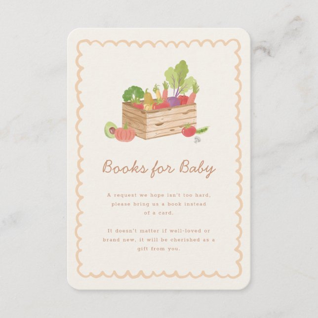 Carte D'accompagnement Livres Légumes de Farmer's Market pour bébé (Devant)
