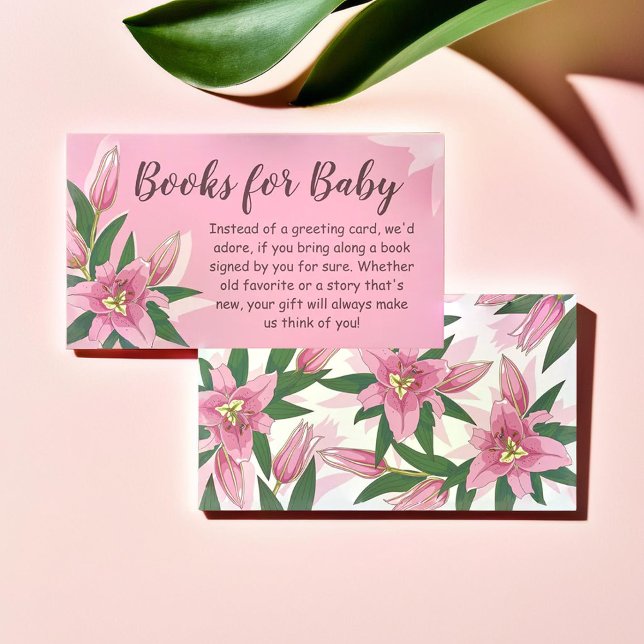 Carte D'accompagnement Livres Lily Pink Blooming pour bébé (Pink Blooming Lily Books for Baby Enclosure Card)