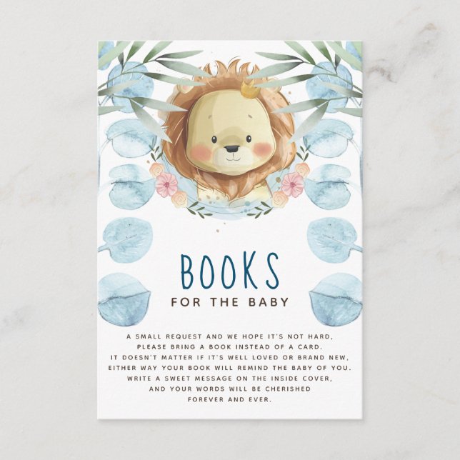 Carte D'accompagnement Livres Lion pour le bébé (Devant)