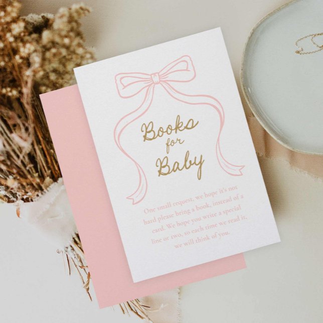 Carte D'accompagnement Livres mignonnes pour Bow Books for Baby Encape Ca (Pink Bow Girl Baby Shower Books for Baby)