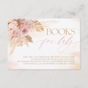 Carte D'accompagnement Livres minimalistes Boho Pampas pour demande de li