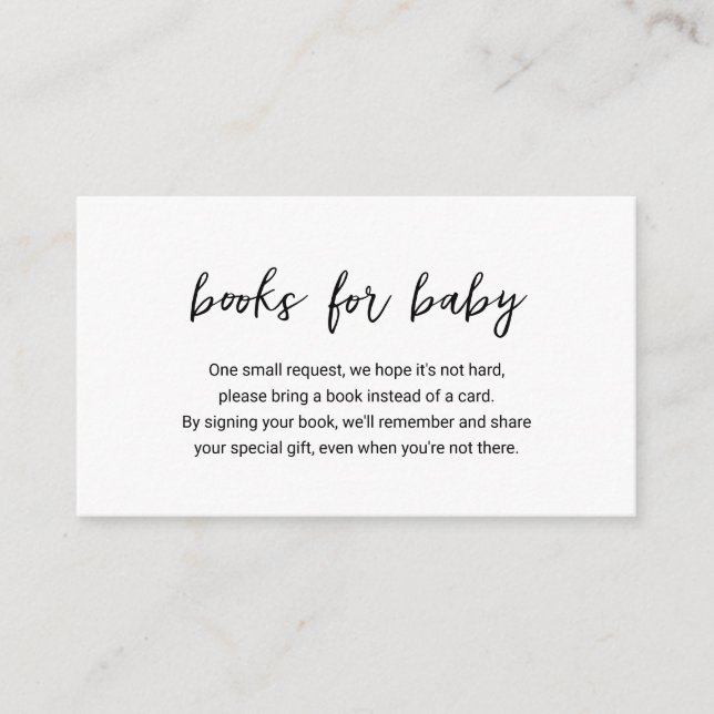 Carte D'accompagnement Livres minimes modernes pour le Baby shower (Devant)
