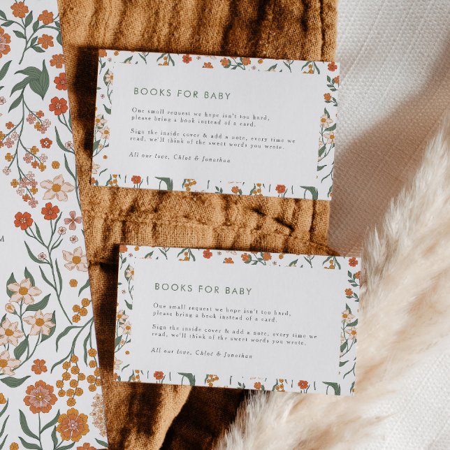 Carte D'accompagnement Livres modernes Retro Super pour bébé Floral (Créateur téléchargé)