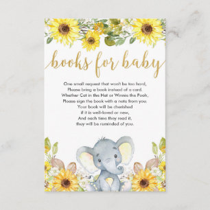 Carte D'accompagnement Livres neutres pour bébé éléphant jaune