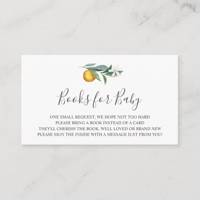 Carte D'accompagnement Livres Oranges pour Baby Insert Card (Devant)