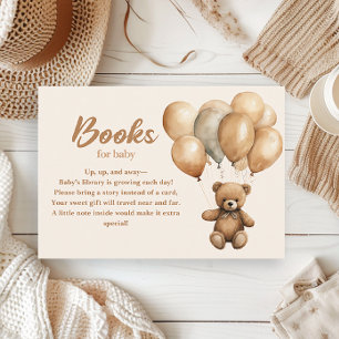 Carte D'accompagnement Livres Ourson pour Bébé Genre Neutre