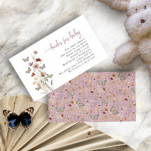 Carte D'accompagnement Livres Papillon Bohème Rose Pour Bébé