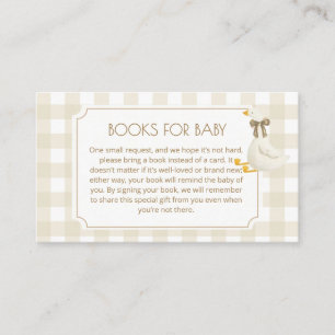 Carte D'accompagnement Livres Petite Oie à Carreaux Beige pour Bébé