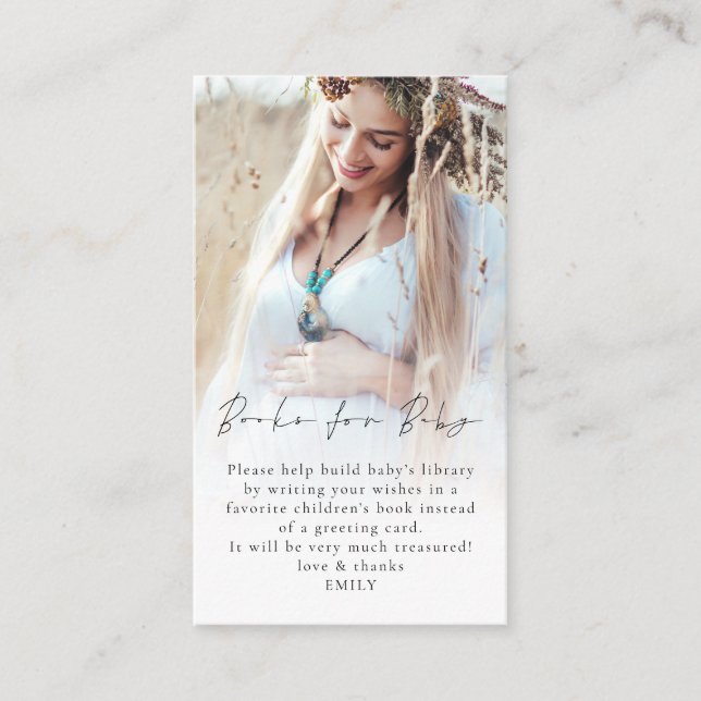 Carte D'accompagnement Livres Photo Overlay pour Baby shower (Devant)