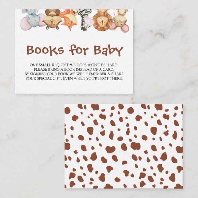 Carte D'accompagnement Livres pour Baby A Little Wild One Enclôture Card (Devant / Derrière)