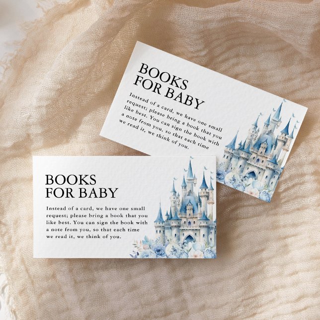Carte D'accompagnement Livres pour Baby Blue Fairytale Castle Baby shower (Créateur téléchargé)