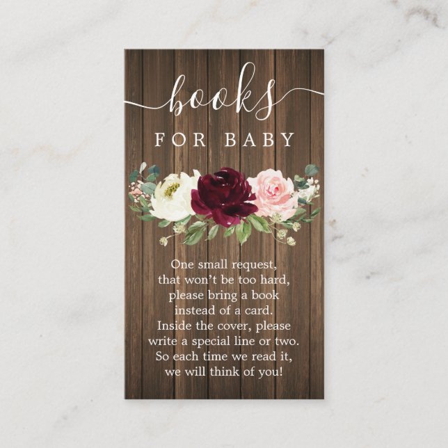 Carte D'accompagnement Livres pour Baby Card Rustic Romantic Green (Devant)