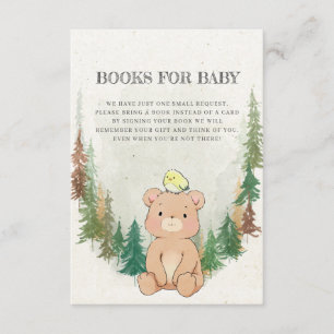 Carte D'accompagnement Livres pour Baby Cute Aquarelle Ours Rustique Forê