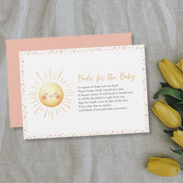 Carte D'accompagnement Livres pour Baby Cute Sunshine Thème Baby shower (Créateur téléchargé)