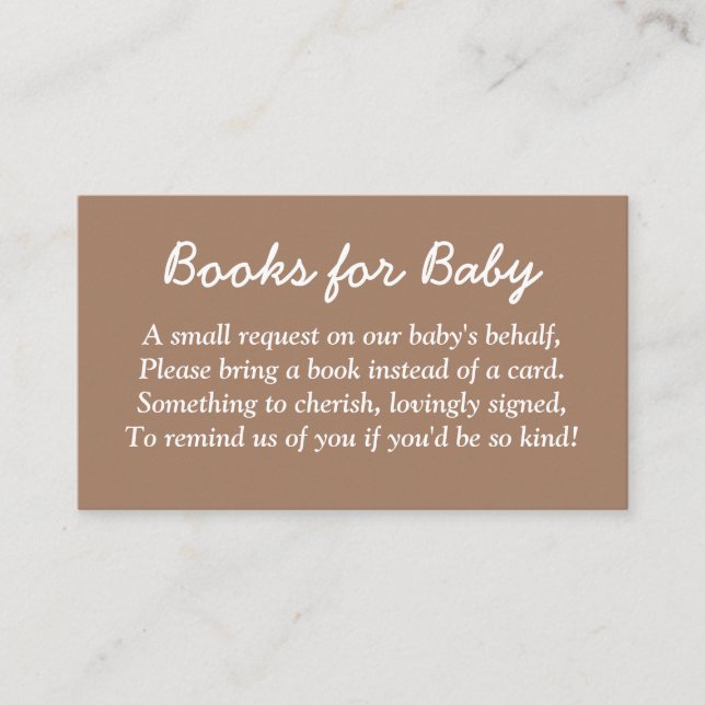 Carte D'accompagnement Livres pour Baby Gentle Brown Enclôture Card (Devant)