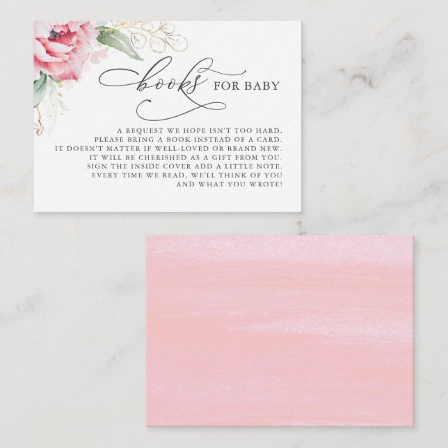 Carte D'accompagnement Livres Pour Baby Gold Green Demande Card (Devant / Derrière)