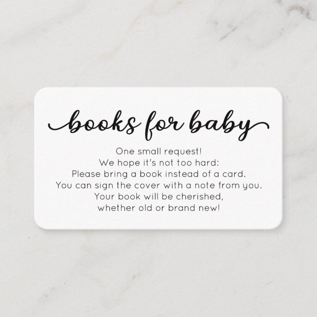 Carte D'accompagnement Livres pour Baby Insert Card pour Baby shower (Devant)